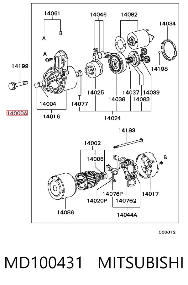 Стартер MD100431 Mitsubishi