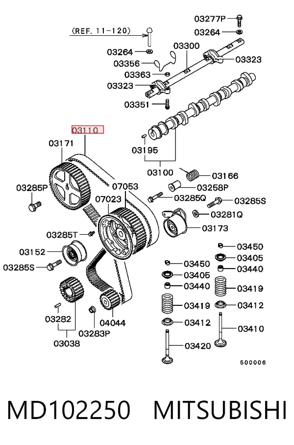 Ремень ГРМ MD102250 Mitsubishi