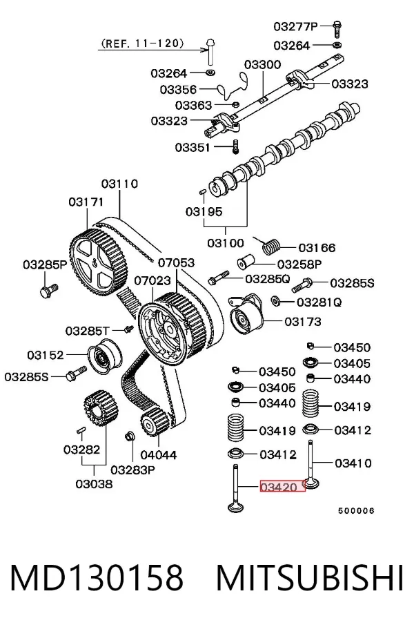 Выпускной клапан MD130158 Mitsubishi