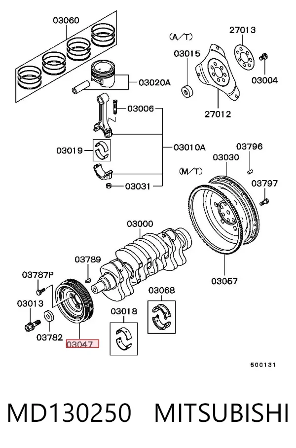 Шкив коленвала MD130250 Mitsubishi