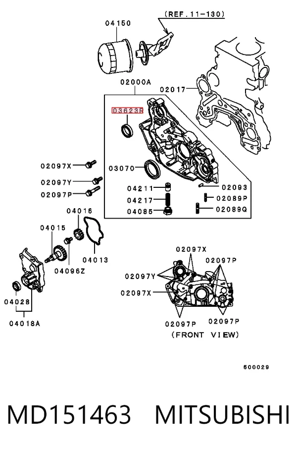 Сальник балансировочного вала двигателя MD008883 SOG
