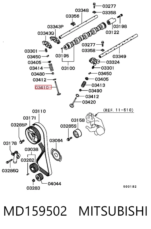 Впускной клапан MD159502 Mitsubishi