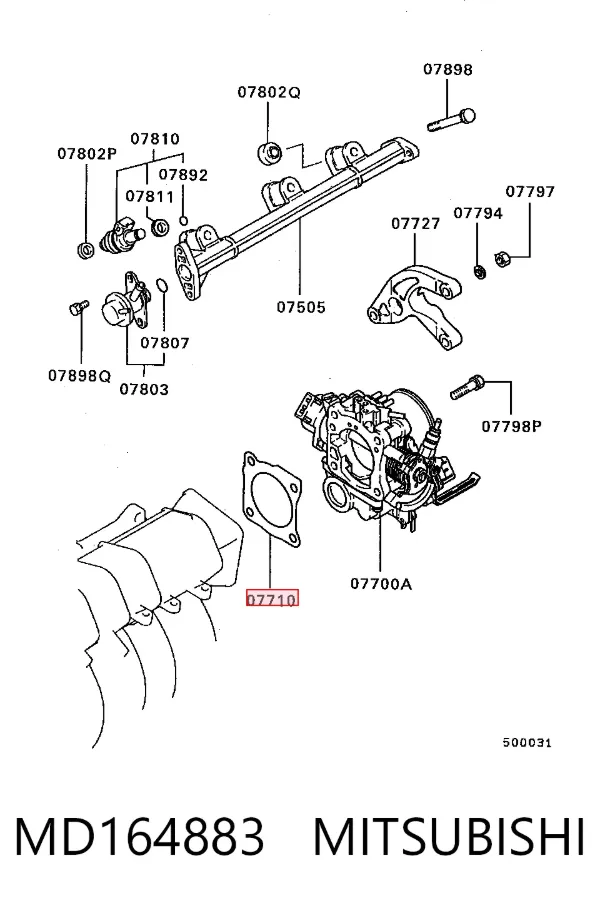 Прокладка дроссельной заслонки MD164883 Mitsubishi