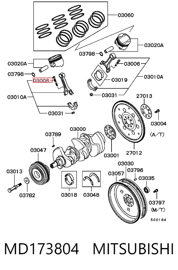 Болт шатуна MD173804 Mitsubishi