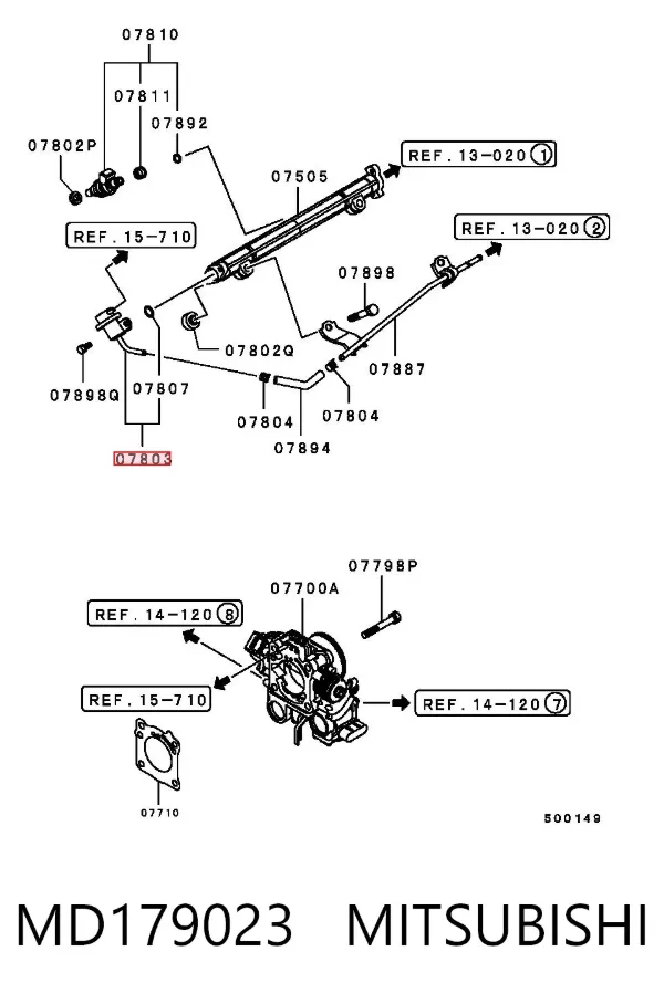 Регулятор давления топлива MD179023 Mitsubishi