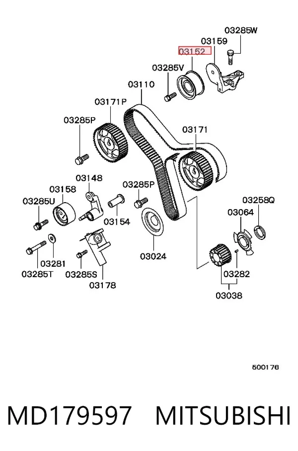 Ролик ГРМ MD179597 Mitsubishi