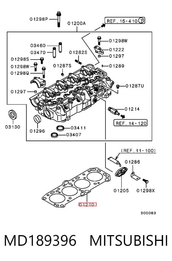 Прокладка ГБЦ MD189396 Mitsubishi
