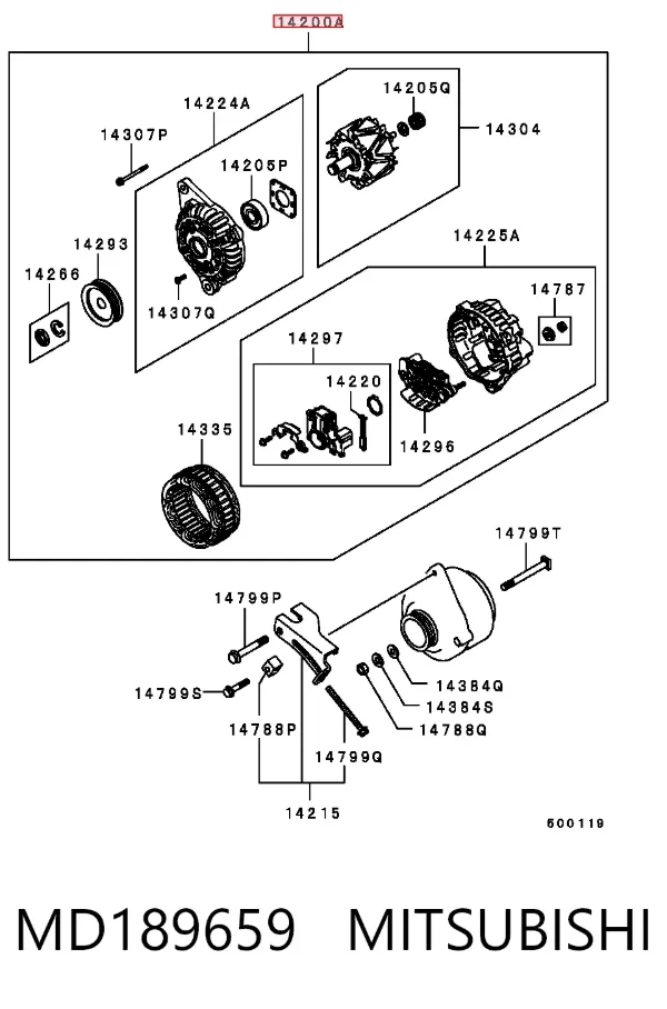 Генератор MD189659 Mitsubishi