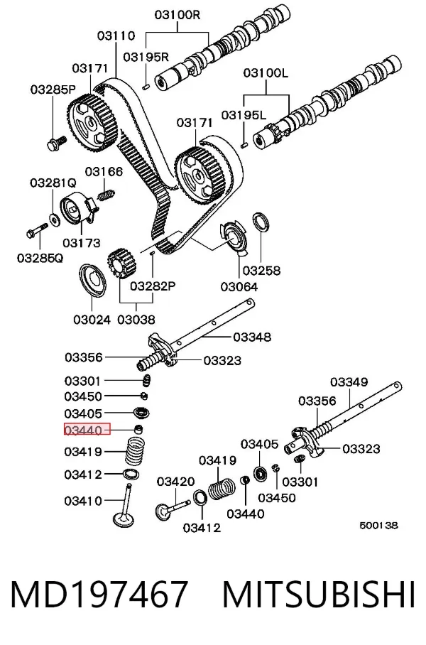 Сальники клапанов MD197467 Mitsubishi