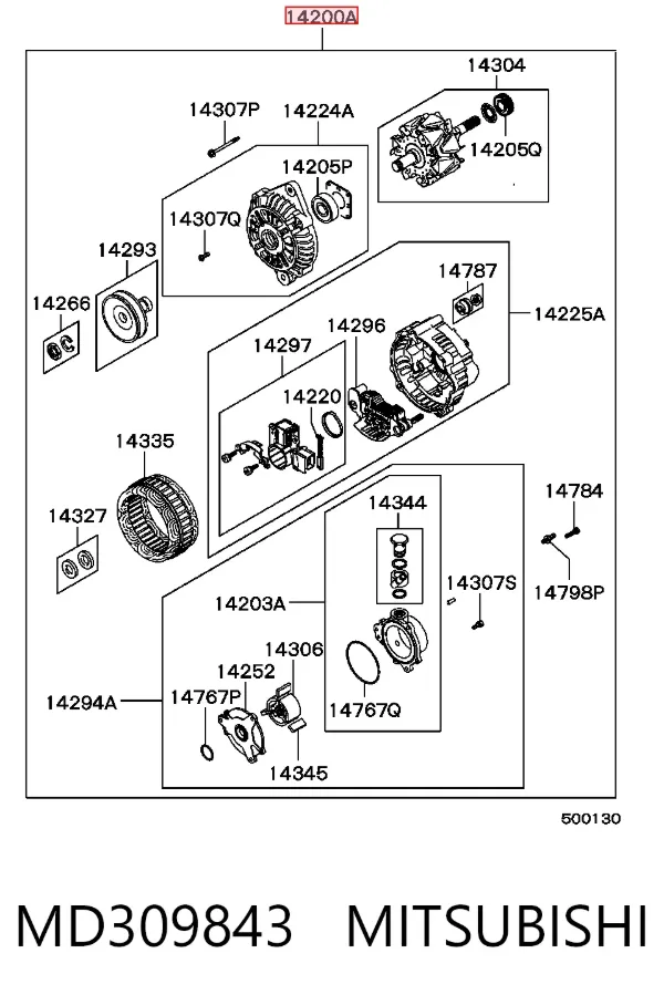 Генератор MD309843 Mitsubishi