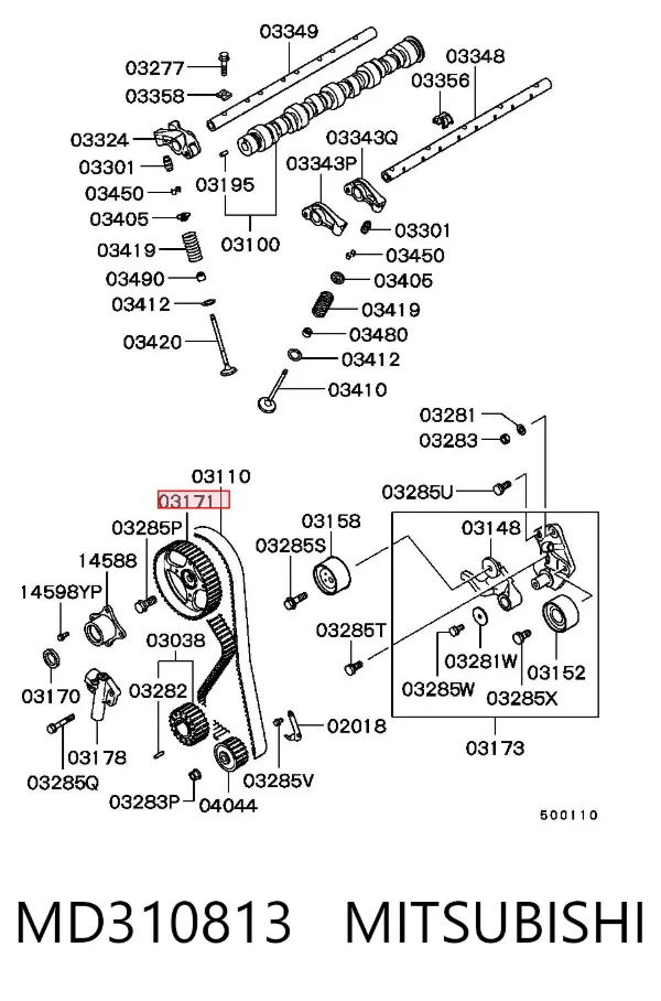Шестерня распредвала MD310813 Mitsubishi