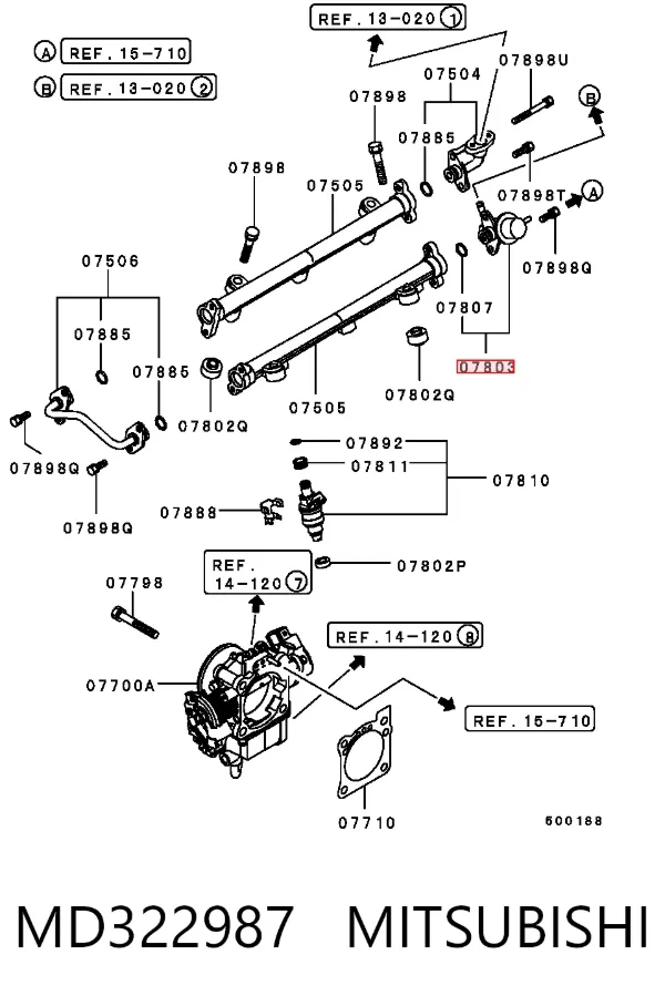 Регулятор давления топлива MD322987 Mitsubishi