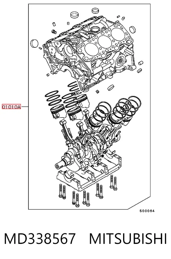 Блок цилиндров двигателя MD338567 Mitsubishi
