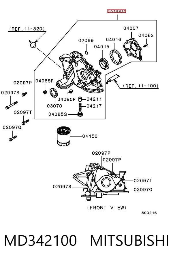 Масляный насос MD342100 Mitsubishi