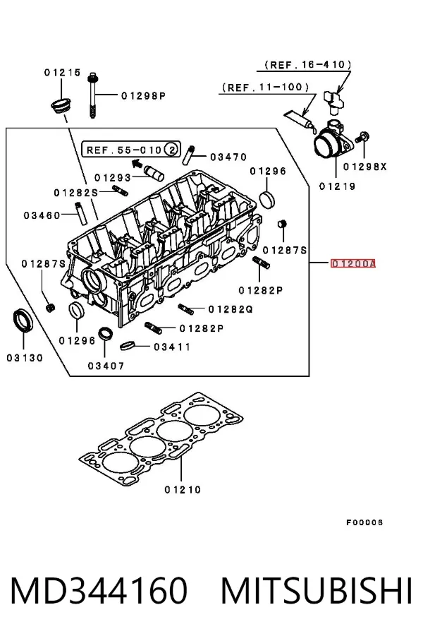 ГБЦ MD344160 Mitsubishi
