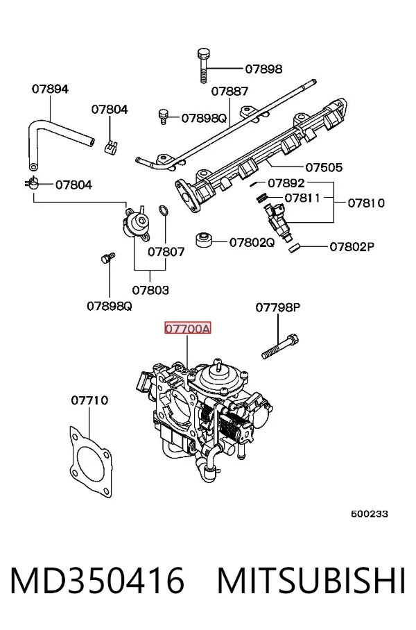 Дроссельная заслонка MD350416 Mitsubishi