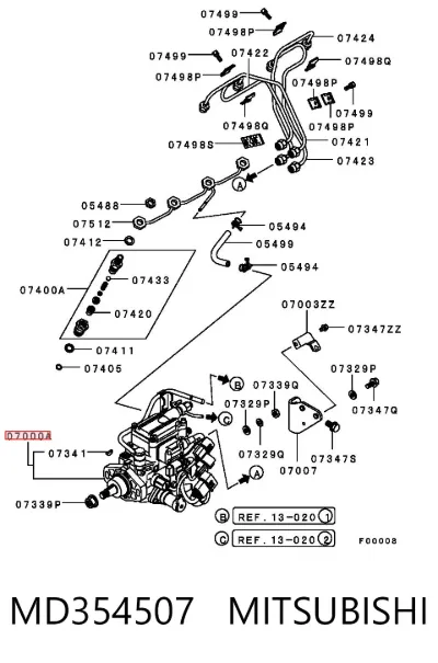 Насос топливный высокого давления (ТНВД) MITSUBISHI MD354507