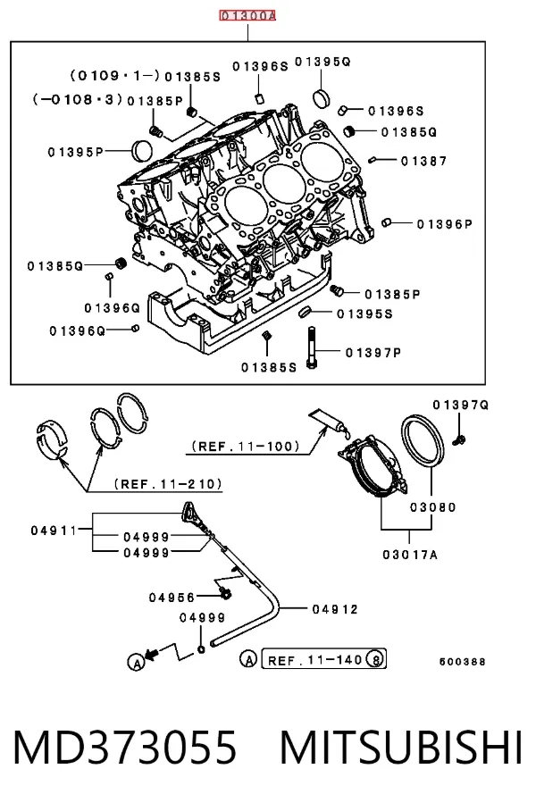 Блок цилиндров двигателя MD373055 Mitsubishi