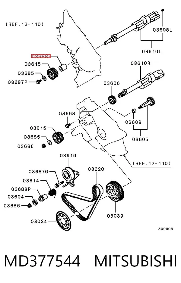 Вкладыш балансировочного вала MD377544 Mitsubishi