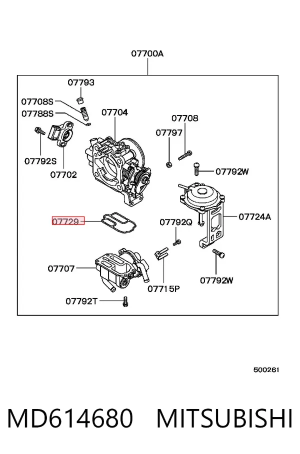 Прокладка регулятора холостого хода MD614680 Mitsubishi