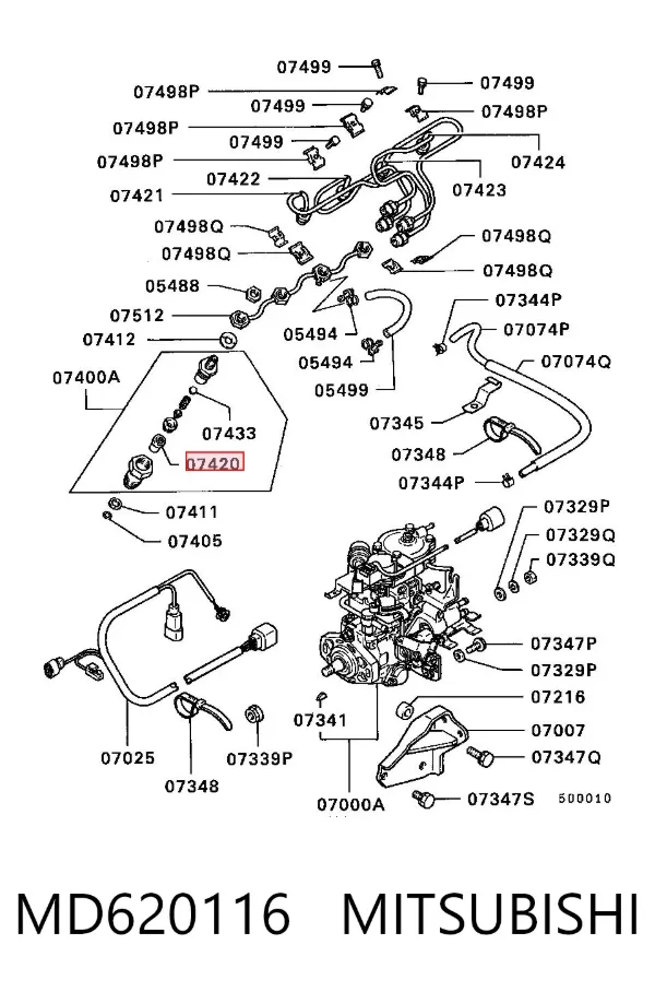 Распылитель форсунки MD620116 Mitsubishi