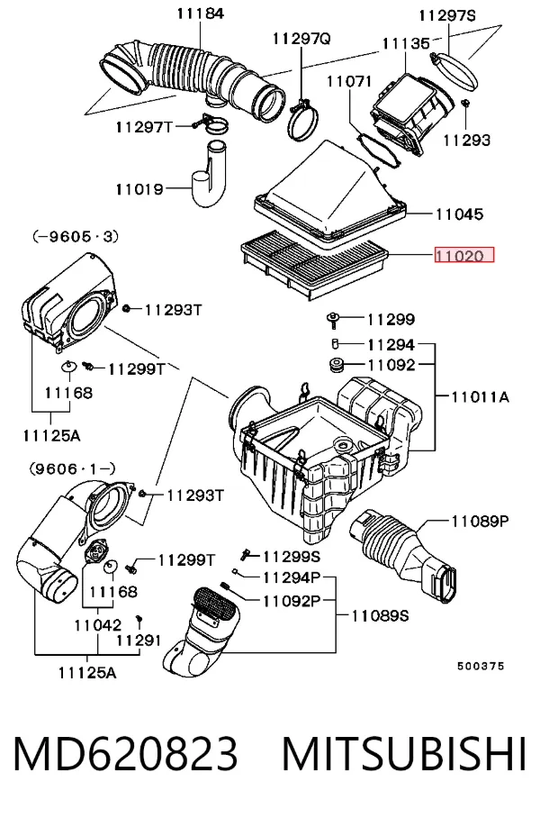 Воздушный фильтр MD620823 Mitsubishi