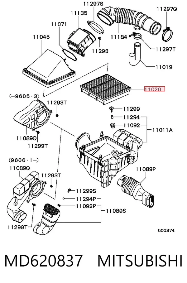 Воздушный фильтр MD620837 Mitsubishi