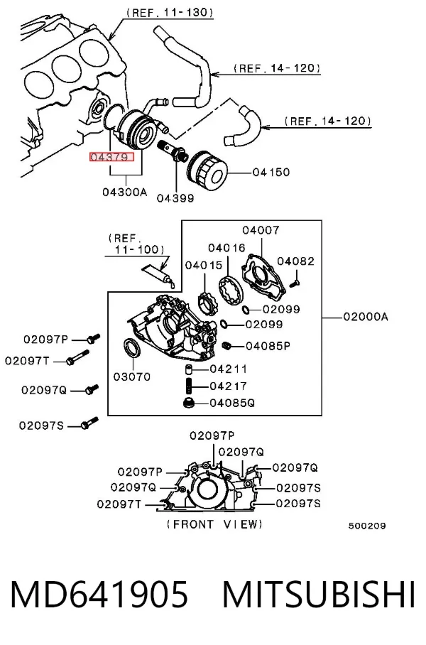 Прокладка радиатора масляного MD641905 Mitsubishi