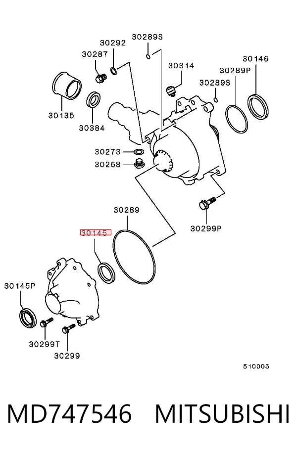 Правый сальник полуоси MD747546 Mitsubishi