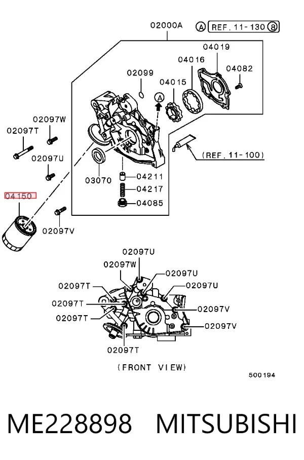 Масляный фильтр ME228898 Mitsubishi