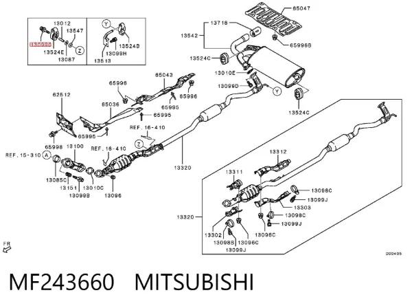 Болт ГБЦ MF243660 Mitsubishi