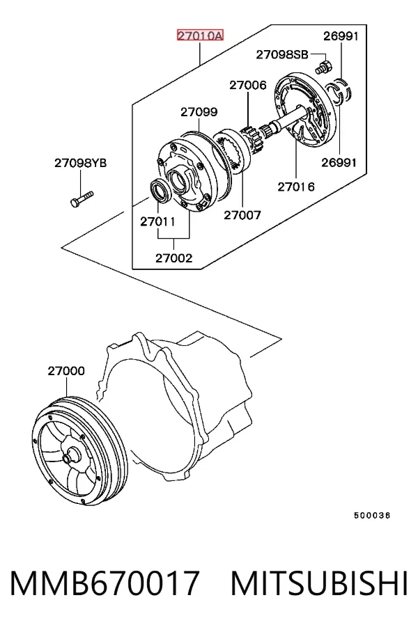 Насос масляный АКПП MMB670017 Mitsubishi
