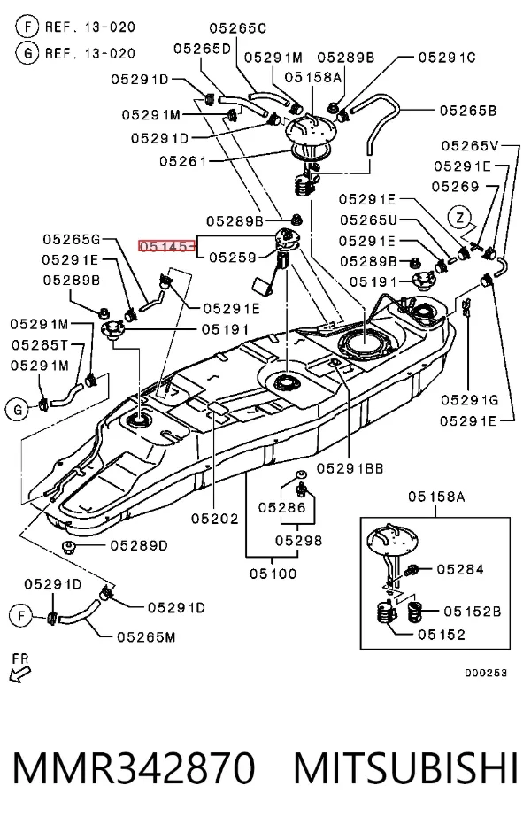 Датчик уровня топлива MMR342870 Mitsubishi
