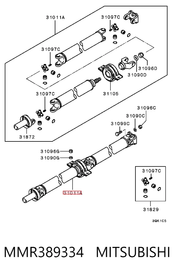 Кардан задний MMR389334 Mitsubishi