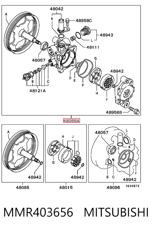 Насос ГУР MMR403656 Mitsubishi