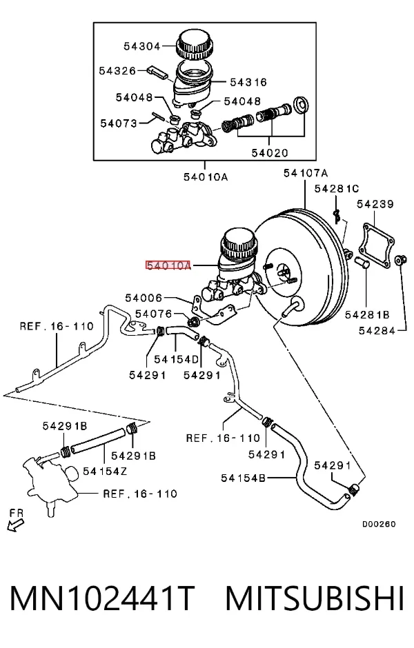 Главный тормозной цилиндр MN102441T Mitsubishi