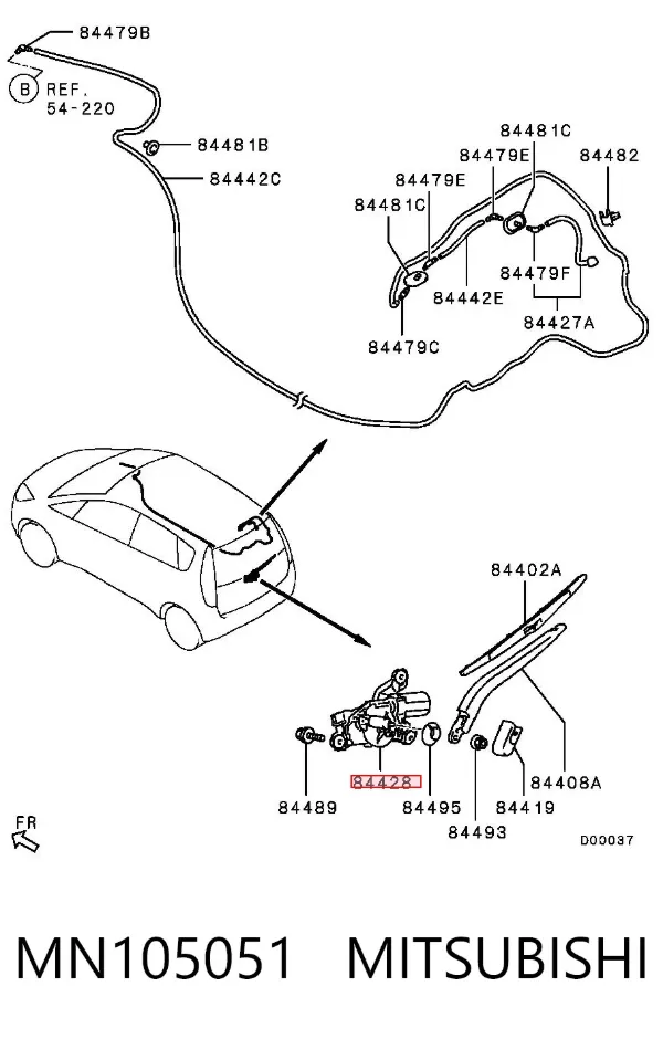 Моторчик заднего дворника Mitsubishi Colt VI