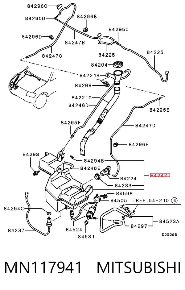 Бачок омывателя MN117941 Mitsubishi