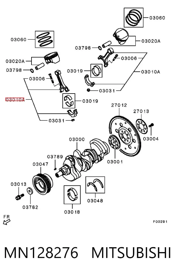 Шатун поршня двигателя MN128276 Mitsubishi