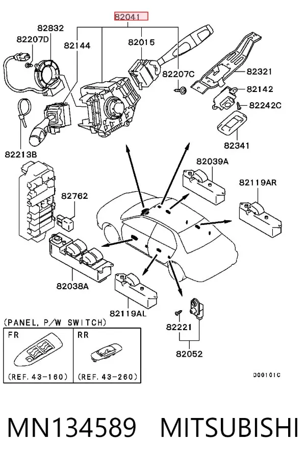 Подрулевой переключатель MN134589 Mitsubishi