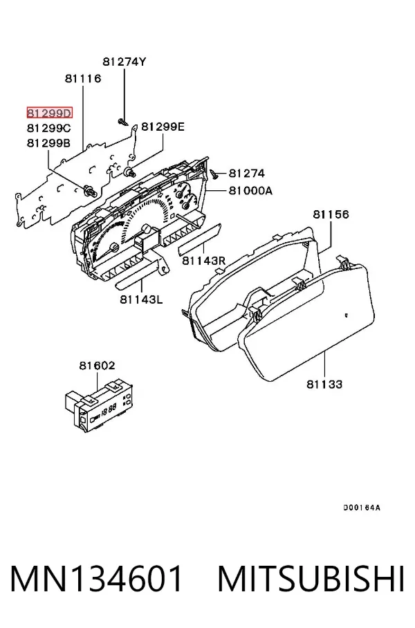 Лампочка панели приборов MN134601 Mitsubishi