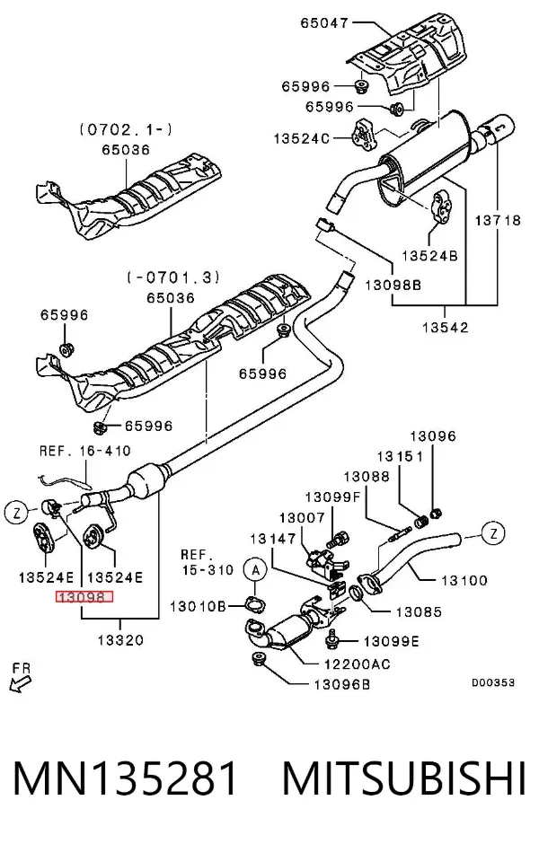 Хомут глушителя передний MN135281 Mitsubishi