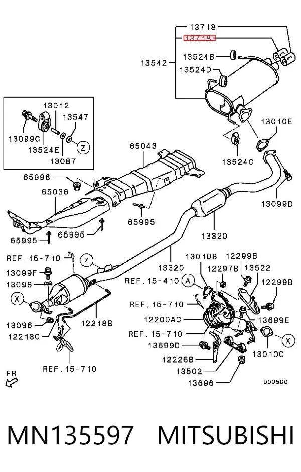 Насадка на глушитель MN135597 Mitsubishi