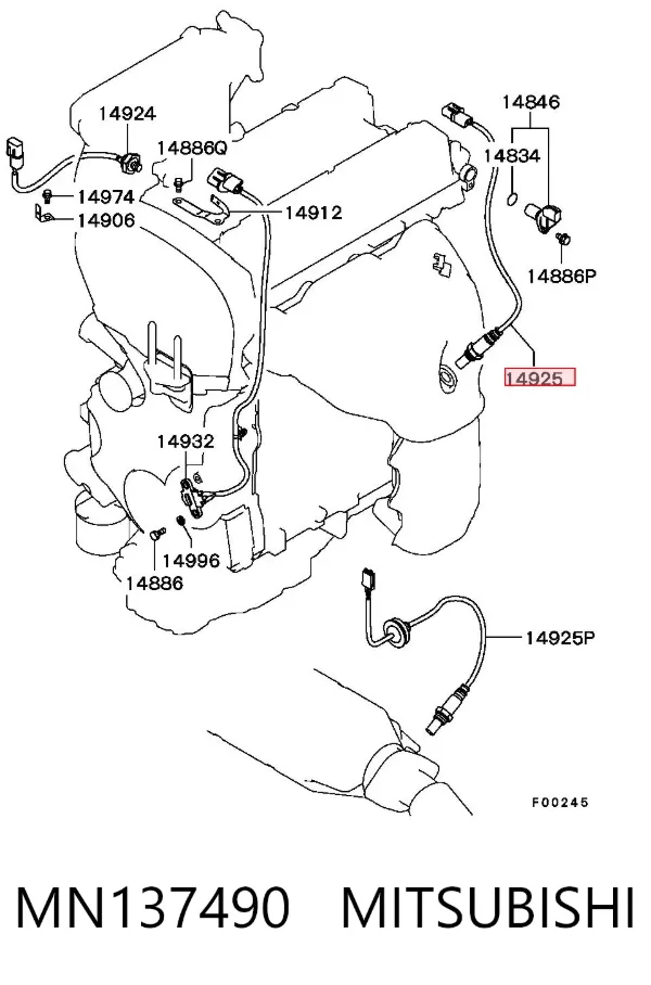 Датчик кислорода до катализатора MN137490 Mitsubishi