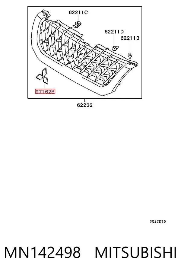 Эмблема решетки радиатора MN142498 Mitsubishi