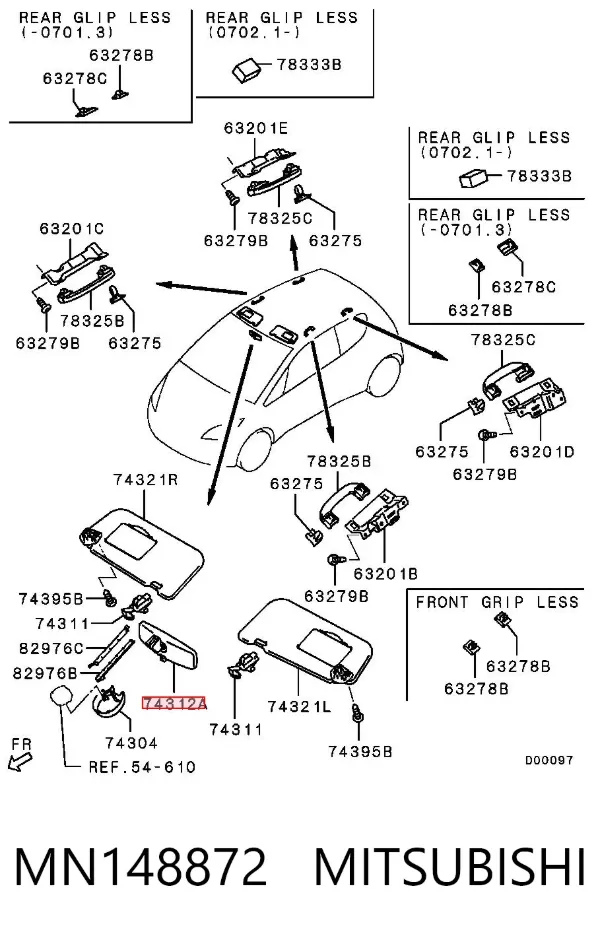 Зеркало заднего вида Mitsubishi Colt VI