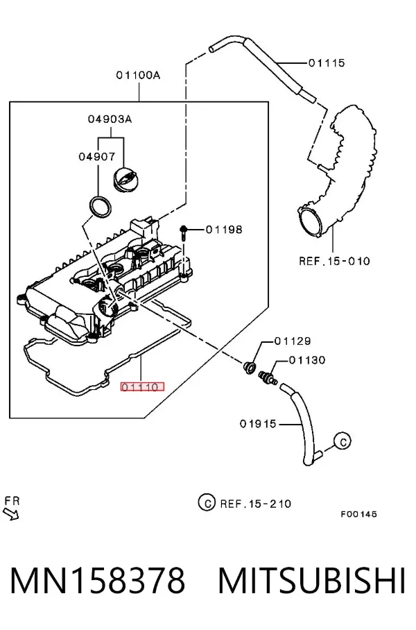 Прокладка клапанной крышки MN158378 Mitsubishi