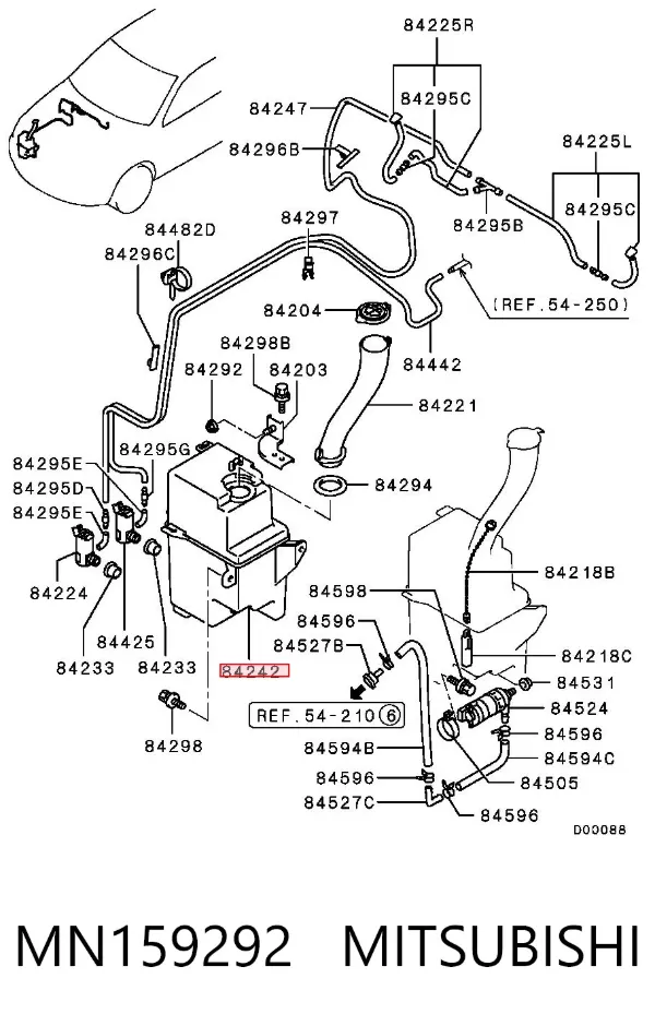Бачок омывателя MN159292 Mitsubishi