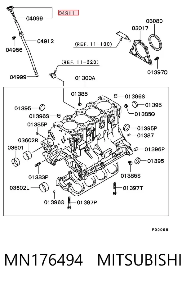Щуп масляный MN176494 Mitsubishi