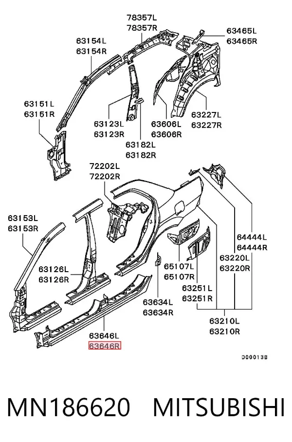 Порог внешний правый Mitsubishi Lancer IX